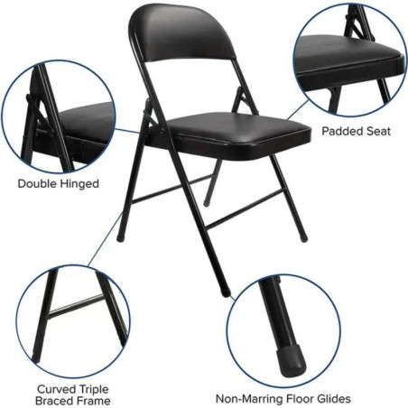 Chaise pliante en acier