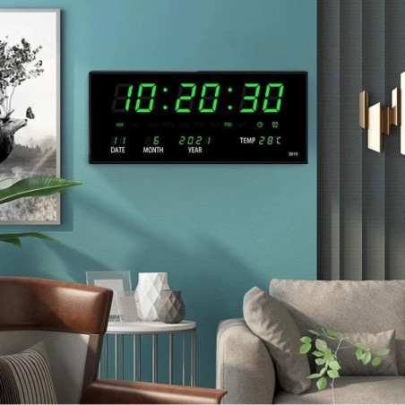 Horloge murale numérique à LED avec prise